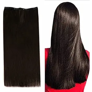 KRINKS Hair Extension And Wig for Women | Artificial Hair for Women | Long Hair Extensions | Easy to Use Extension Hair for Women (Straight Natural Brown Long Hair Extension)
