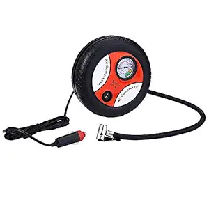 MG International Portable Electric Mini DC 12V Air Compressor Pump for Car and Bike Tyre Tire Inflator (Multicolour)