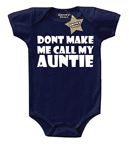Don't Make Me Call My Auntie Print Navy & White 0 - 3 Months