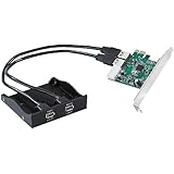 Xystec Einbau-USB 3.0 Hubs: 3,5"-Frontpanel mit USB-3.0-Controller-Karte (PCIe) "SSF-5002" (Schreibtisch USB Hub)