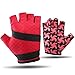 Produktbild Fitness Sport Halbe Fingerhandschuhe Fahrrad Sommer Outdoor Sports Männer und Frauen Stoßfest Atmungsaktiv Rutschfeste Handschuhe,Red,M