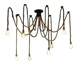 WIVION Lndustrial Retro Anhänger Kronleuchter Beleuchtung Hanfseil Bambus Liebe Disheng LED Antik Retro Attic Island Kronleuchter Kronleuchter Deckenleuchte,8lights