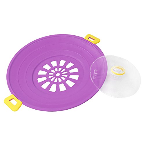 COM-FOUR® 3 in 1 Überkochschutzdeckel - Schützt vor Überkochen & Spritzern, Dampfgarfunktion (lila)