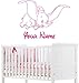 Produktbild PERSONALISED DUMBO & NAME - Wall art sticker 96cm (w) x 72cm (h) Please state colour on purchase otherwise pink will be sent by Various
