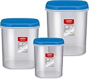 MILTON Plastic Kitchen Jar Set - 6L, 8L, 12L, Set of 3, Transparent