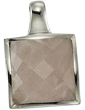 KISMA Schmuck Anhänger für Ketten Rosenquarz rosa, 925 Sterling Silber rhodiniert KIH0111-017
