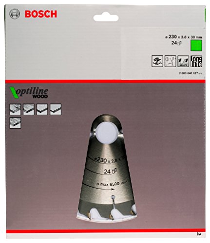 Bosch Zubehör 2608640627 Kreissägeblatt Optiline Wood 230 x 30 x 2,8 mm, 24 - 2
