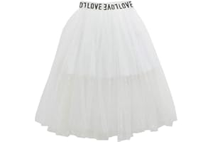 SXSHUN Midi Mädchen Kinder Tüllrock Elastische Sommerrock Lang Falten Rock Ballet Prinzessin A-Linien Petticoat Kleider