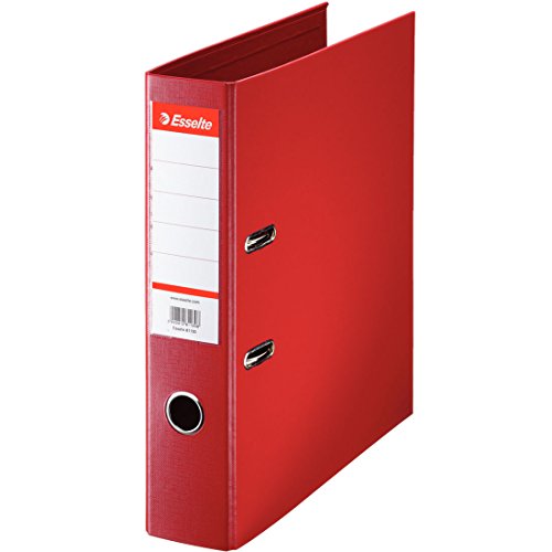 Esselte PlastikOrdner Standard, DIN A4, 75 mm, sortiert, 10er Pack (A4, rot)