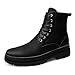 Produktbild Apragaz Mode Herren Stiefeletten Casual High-top Weiche Echtes Leder Runde Spitze Schn¨¹Rung Tschukka Stiefel (Warm Velvet Optional) (Color : Matte Black, Gre : 42 EU)