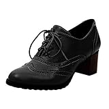 lederschuhe vintage Material: Synthetisches PU Leder + Atmungsaktives und weiches Futter + Bequemer, klobiger Absatz