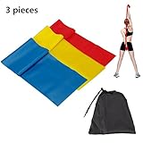 CHMY Exercise Resistance Bands 3 set Resistance Loop bands 1200mm Long Fitness Stretch, Band Yoga Straps for Upper and Lower Body Exercise, Strength Training without Weights, Physical Therapy, Lower Pilates, and Rehab, Waterproof Carrying Case