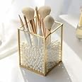ARTINCO Art India Collections Brass Glass Golden T-Light Holder Votive For Diwali Decoration 3X3X4 Inch, Cosmetic Display Cases