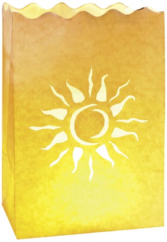 LUMINARIA 8543100 Lichtertüte Sonnenstrahlen klein - 10er Set, Windlicht, Papier, 11 x 16 x 9 cm, Weiß
