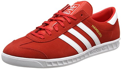 adidas Unisex-Erwachsene Hamburg Sneakers, Rot (Red/Footwear White/Gold Metallic), 41 1/3 EU adidas Unisex-Erwachsene Hamburg Sneakers, Rot (Red/Footwear White/Gold Metallic), 41 1/3 EU