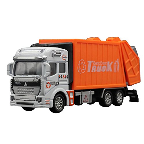 JIANGfu 1:32 Racing Bicycle Shop Truck Toy Car Carrier Vehicle Garbage Truck (orange, A)