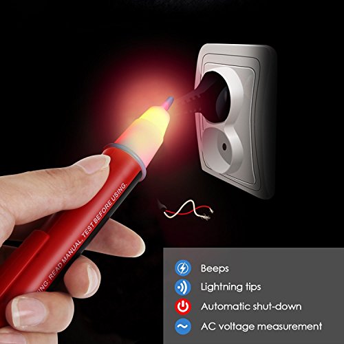 INTEY Spannungsprüfer Voltage Tester Bleistift Test berührungslos kontaktl Stromprüfer Spannungstester Multimeter AC90-1000V - 5