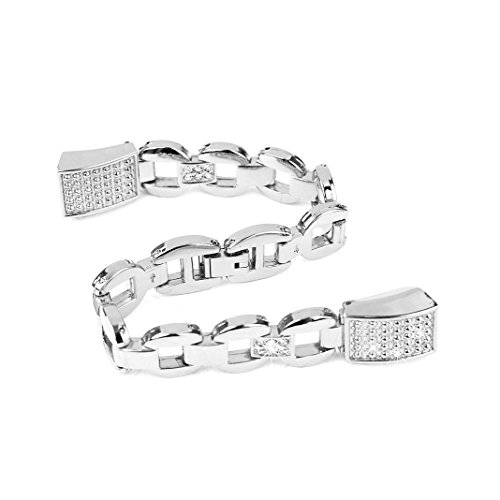 Für Fitbit Alta HR Armband Rosa Schleife® Smart Watch Band Edelstahl Glitter armbänder Wrist Strap Uhrenarmband mit Metallschließe und Schnalle Ersatzarmband Replacement Wristband für Fitbit Alta Fitness Armband - 7