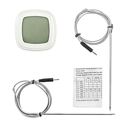 BBQ Grill Thermometer, Amorus Touchscreen Digital Bratenthermometer mit deutscher Bedienungsanleitung, Ofenthermometer Bratenthermometer für Kochen, Grill, Backofen, Fleisch ometer, Ofenthermometer Bratenthermometer für Kochen, Grill, Backofen, Fleisch (weiß) - 4