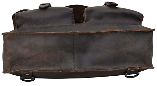 Gusti Leder studio „Edgar“ Rucksack oder Umhängetasche Ledertasche Laptoptasche 15,4″ Rucksack Lederrucksack Cityrucksack für Outdoor Bordtasche Unirucksack Arbeitstasche Klassiker Büffelleder Echt Leder Vintage Elegant Damen Herren Antikbraun 2M2-26-54 - 8