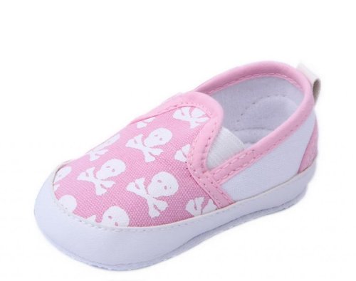 Bigood Baby Toddler Skull Anti-Slip Cloth Shoes First Walker Sneakers 12cm Pink