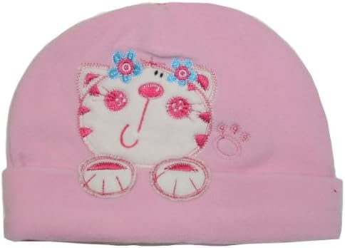 Childs Baby Pink Kitty Cat Character Soft Fleece Lined Hat by Jiglz 50cm