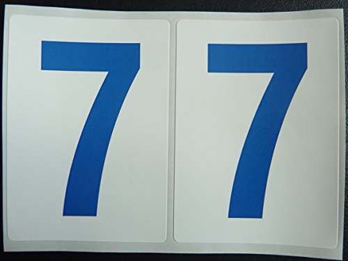 75  3 INCHES  Alto - Azul N  meros en blanco Etiquetas de pl  stico  Impermeable Resistente numeraci  n PEGATINAS  AUTOADHESIVO
