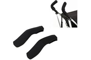 Zerodis 2 Stücke Kinderwagen Griff Abdeckung ElastischCover Universal Zubehör Staubdicht Schwarz