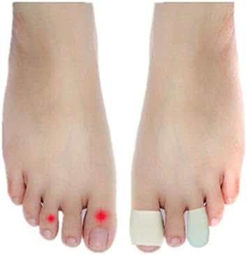 5 Pair Unisex Foot Care Hand toe protector Medicated Silicone GEL Toe Tube Protector/Separator/Pads for Small Toes Finger Cover Toe Sleeves Corns Remover Callus Cushion (L / Thumbs)