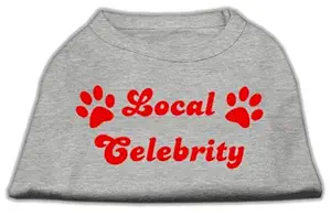Mirage Pet Products 10-inch Local Celebrity Screen Print Shirts for Pets, Small, Grey