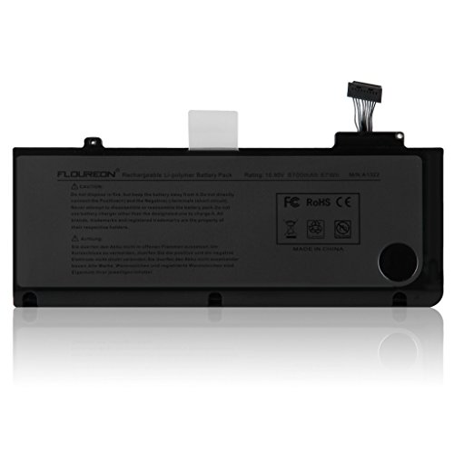 FLOUREON® A1322 6100mAh 67Wh Akku Ersatz-Batterie für A1322 MacBook Pro 13“ A1278 2009-2012 Version Li-Polymer 10,95V - 2