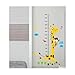 Naughty Monkey and Yellow Giraffe wall decal for kid's bedroom cartoon animals Height Chart (60cm-180cm) Nursery Wall Sticker Decor Removable walpaper for children playroom