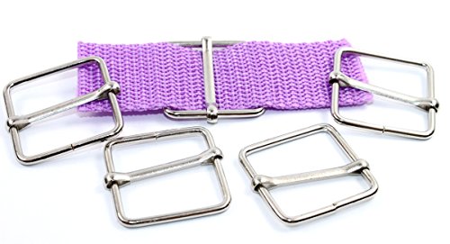 Verschieber-Regulatoren-Gurtschieber *vierkant* verchromt für Gurte/Bänder bis 25mm. 10 Stück.