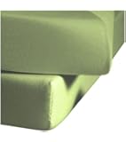 fleuresse Jenny 1115 Fb. 1525 Jerseyspannlaken 100 x 200 cm, salbeigr&uuml;n