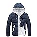 Produktbild Strickjacke Herren Xinan Jacke Mit Kapuze Dick Mantel Parka Warm Kapuzenpullover Sweatshirt (XXXL, Marine)