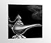 Produktbild Alu-Dibond schwarz weiß Kinderzimmer Märchen Lampe Dschinn Bild auf Aluminium AluDibond UV Druck gebürstet Wandbild Metall Effekt 16A1290, Alu-Dibond 1:100x100cm