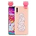 Produktbild Kirstall Gummi Hülle für Samsung A70,[Scratch-Resistant] Kreativ Niedliche Silikon Soft Ultra Dünn Crystal Clear Transparent Colorful Cartoon Gel TPU