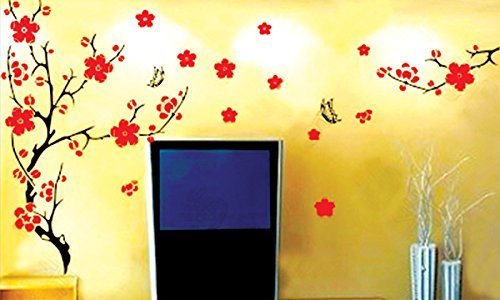 MFEIR® Wandsticker schlafzimmer Cherry Plum Blossom Blumen und Schmetterlinge 50 x 70cm - 2