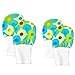 Stay On Baby Mittens Set of 2 Sizes (0-6m & 6-12m) - Green and Blue Dots