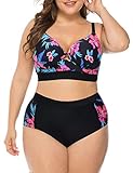 Bikini con volante y pantalón con arruga, pueden cubrir la carnosidad sobrada de vientre y cintura.