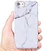 Produktbild iPhone 7 Hülle, iPhone 8 Tasche, Marmor Hülle Extrem Dünne Weich TPU Silikon Schutzhülle für iPhone 7/8, MoEvn Textur Stein Hülse Gel Malerei Muster Anti Stress Design Anti-Stoß Handytasche, Grau weiß