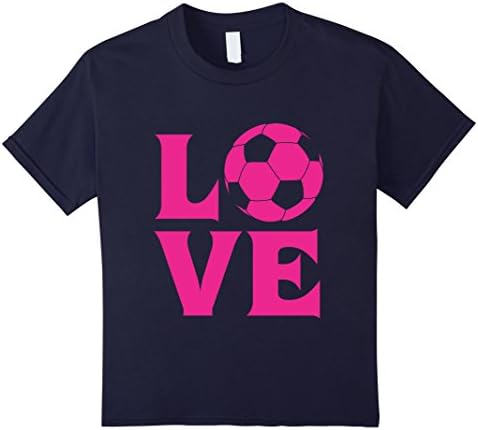 Kids I love soccer t-shirt for women, girls and kids 12 Navy