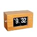 Produktbild KABB Bambus/ Holz Tischuhr Flip Clock Uhr für Zuhause Büro Gesellschaft (Batteriebetrieben) (schwarz)