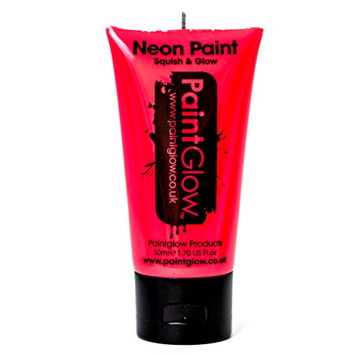 Large Paint Glow Neon UV Red Face & Body Paint Fluorescent Rave Festival 50ml