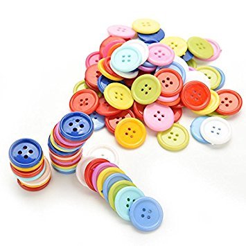 Bastelknöpfe, zufällige Farben, 100 Stück