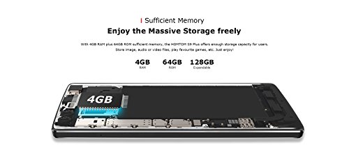 HOMTOM S9 Plus Smartphone 5,99 Pollici Schermo Telefoni, 4G Android 7,0, 13,0MP Anteriore, 16,0MP+5,0MP Posteriore Fotocamera 5100mAh Cellulari, Processore Helio P20 da 2,3GHz Telefonia Mobile con 4GB RAM + 64GB ROM - Nero
