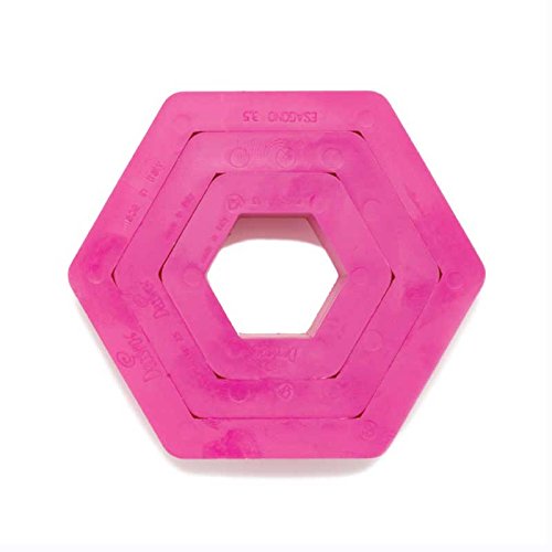 Dekorieren, Set Ausstechformen sechseckig, Kunststoff, Hot Pink, 1,5/2,5/3,5 x 2,2 cm (Pack von 3)
