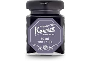 Kaweco Kałamarz do kałamarza, 50 ml, niebieski (Mitternachtsblau) Midnight Blue, tusz premium do piór w kałamarzu, wegański, nietestowany na zwierzętach, rozpuszczalny w wodzie, zrównoważony | tusz do