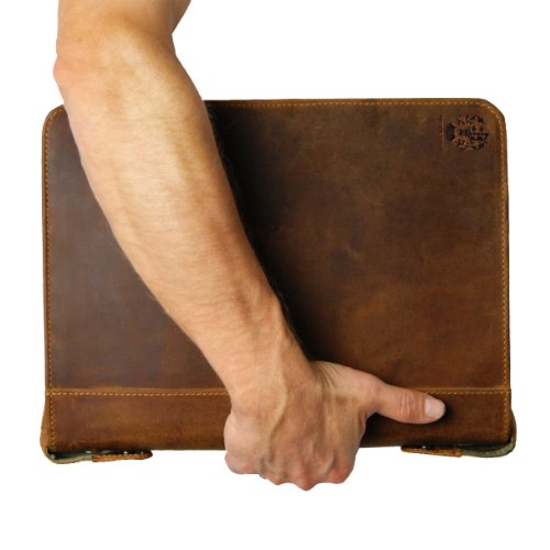 BARON of MALTZAHN Ring Binder - Conference Folder HELMHOLTZ brown Grassland-Leather