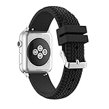 x-super iWatch Band 38 mm Reifenprofil Sport Silikon Apple Armbanduhr Gummi Riemen für Nike +, Serie 2, Serie 1, Sport, Edition, schwarz